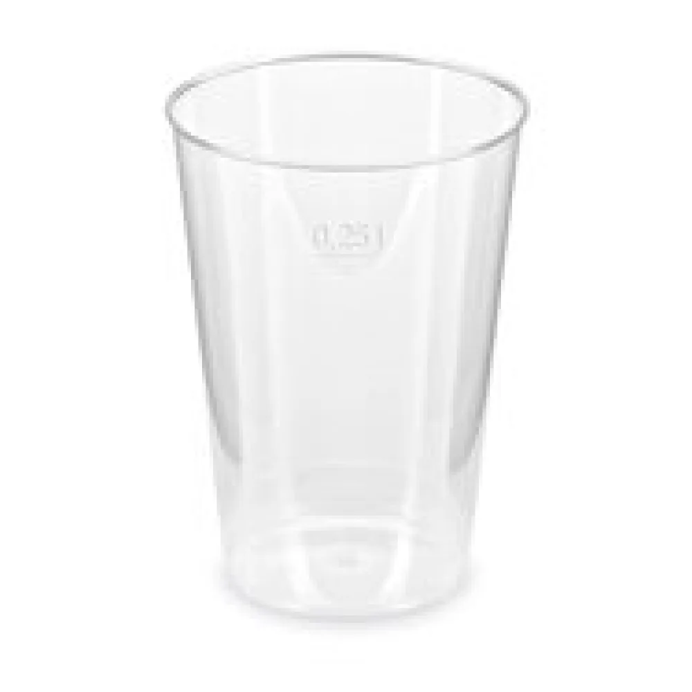 Trinkglas Trinkbecher Plastikbecher glasklar mit Eichstrich bei 250ml, 50 Stk.