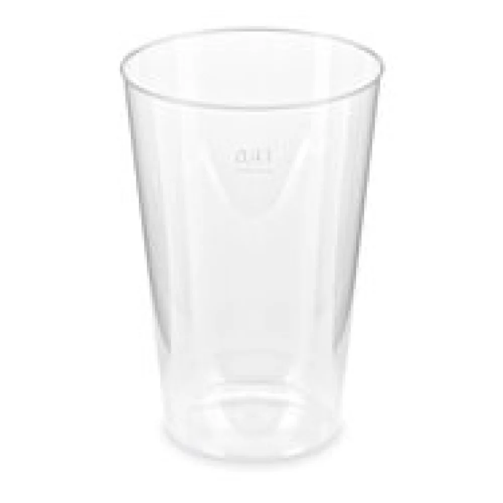 Trinkglas Trinkbecher Plastikbecher glasklar mit Eichstrich bei 400ml, 50 Stk.