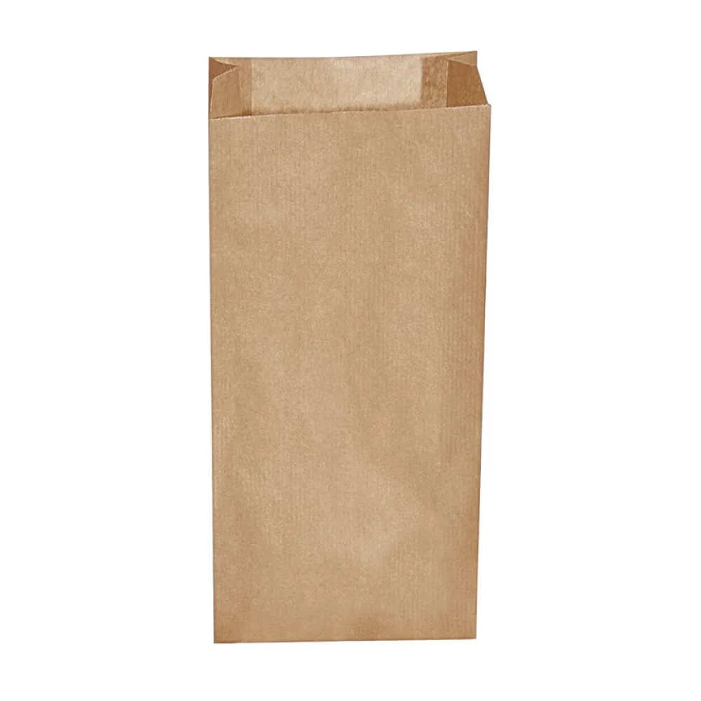 Papierfaltenbeutel Papiertüten braun 14+7 x 32 cm für ca. 2 kg Inhalt, 500 Stk. – Bild 2