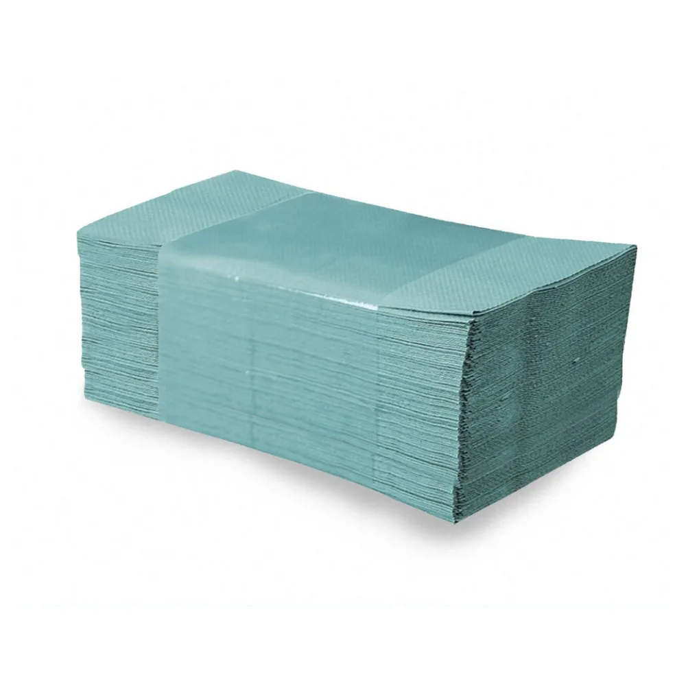 Falthandtücher Papierhandtuch 25x23cm 1-lagig grün geprägt Zick Zack V-Falz, 5000 Stk. – Bild 2