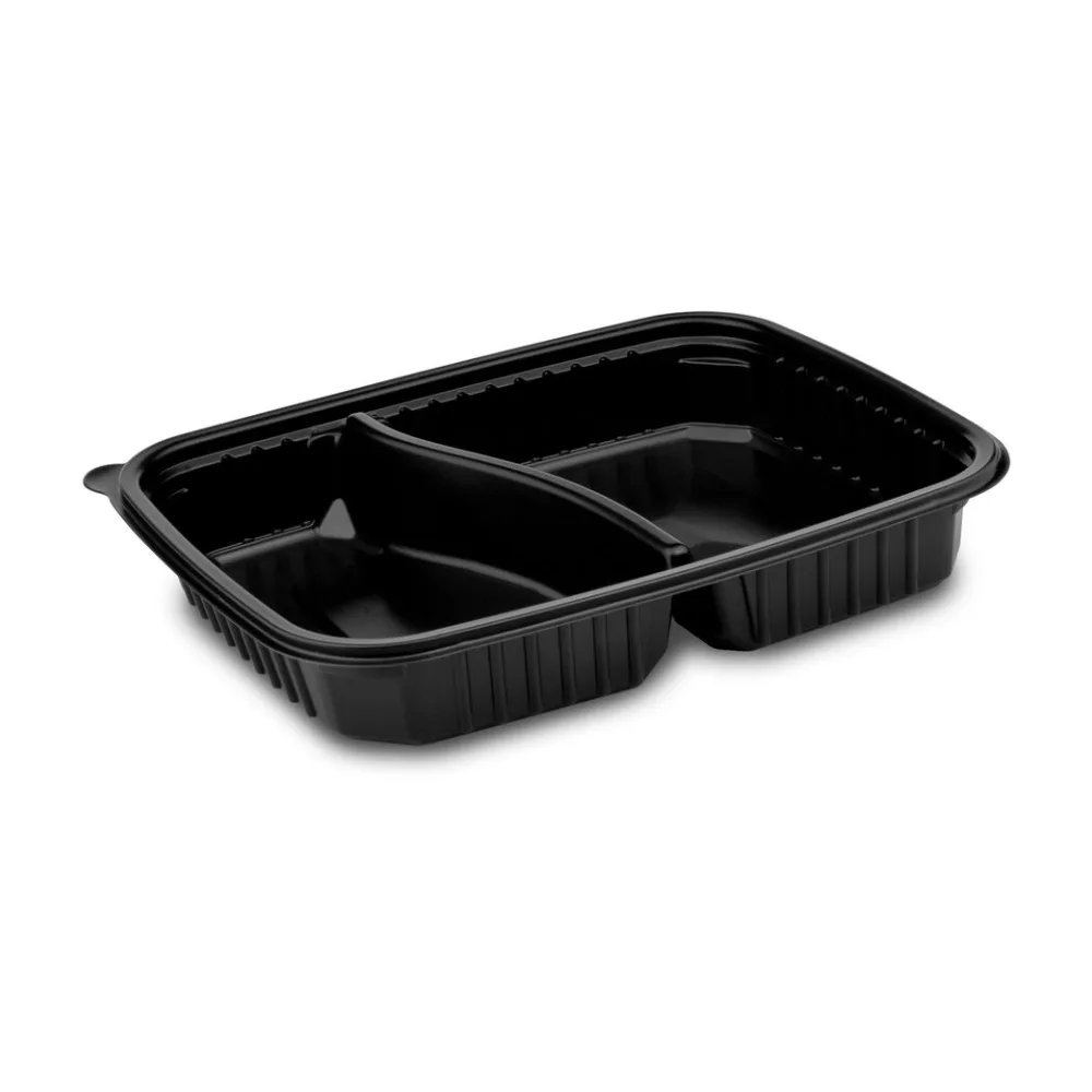 Mikrowellenschalen 2-geteilt - schwarz 'L' 1100 ml - 25x18,5x4 cm, 50 Stk. – Bild 2