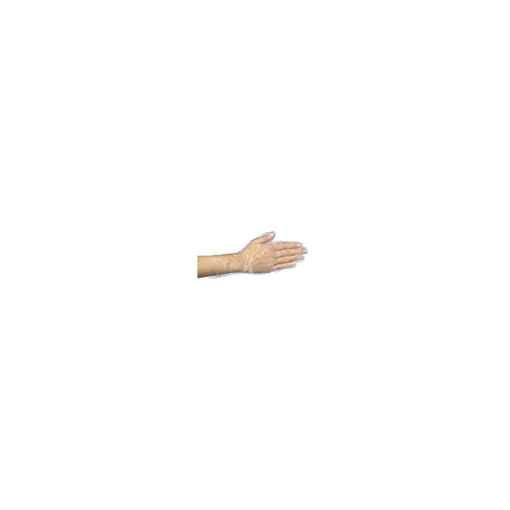 Einweghandschuhe aus PE transparent gehämmert in Spenderkarton Größe M, 500 Stk.