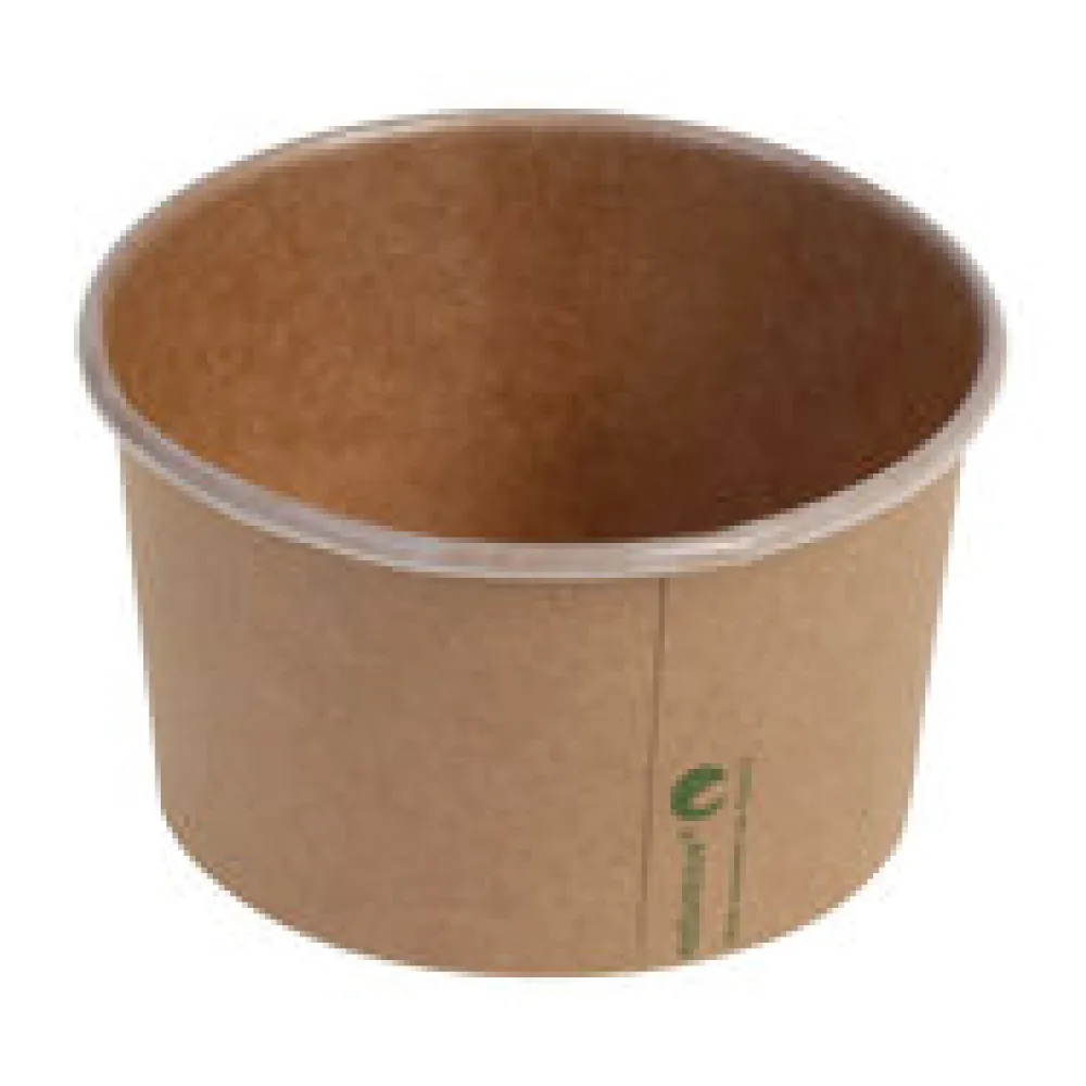 Eisbecher Pappbecher Kraft mit Biobeschichtung 360 ml O 105mm braun, 50 Stk.