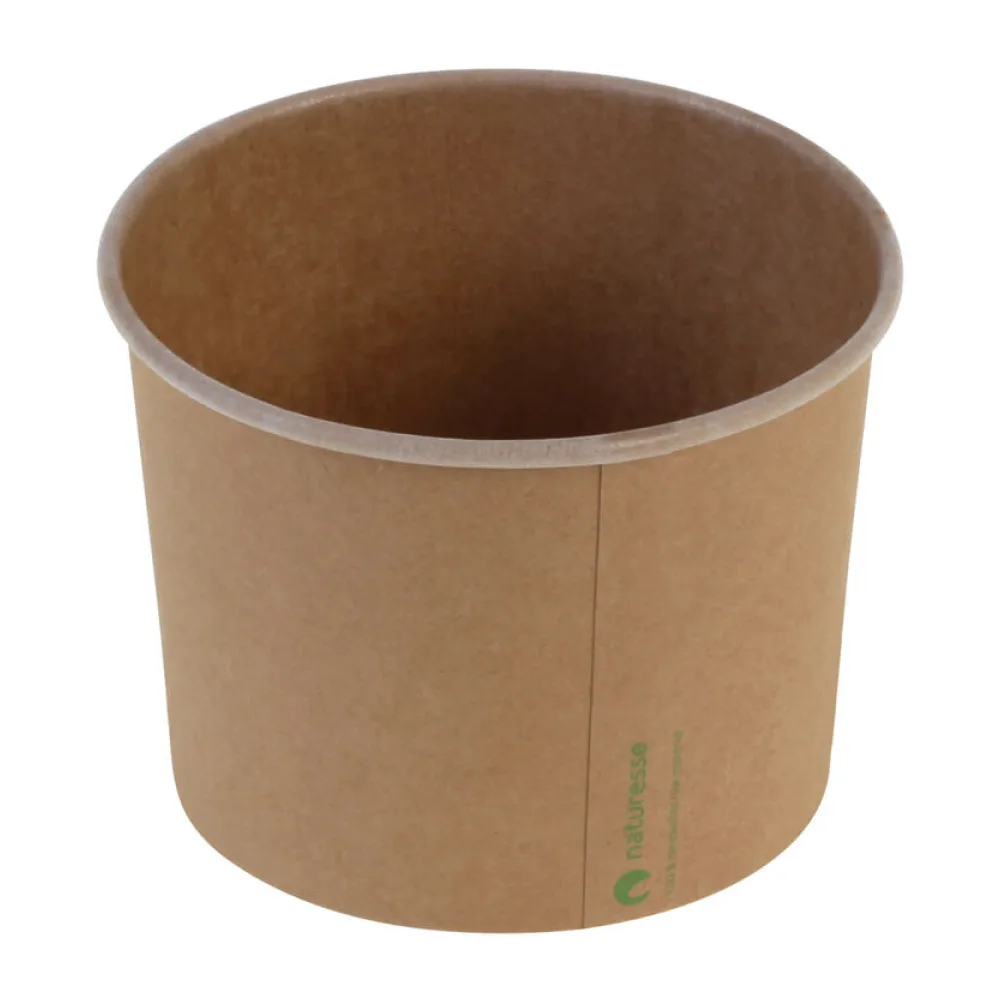 Eisbecher Pappbecher Kraft mit Biobeschichtung 480 ml O 105mm braun, 50 Stk. – Bild 2