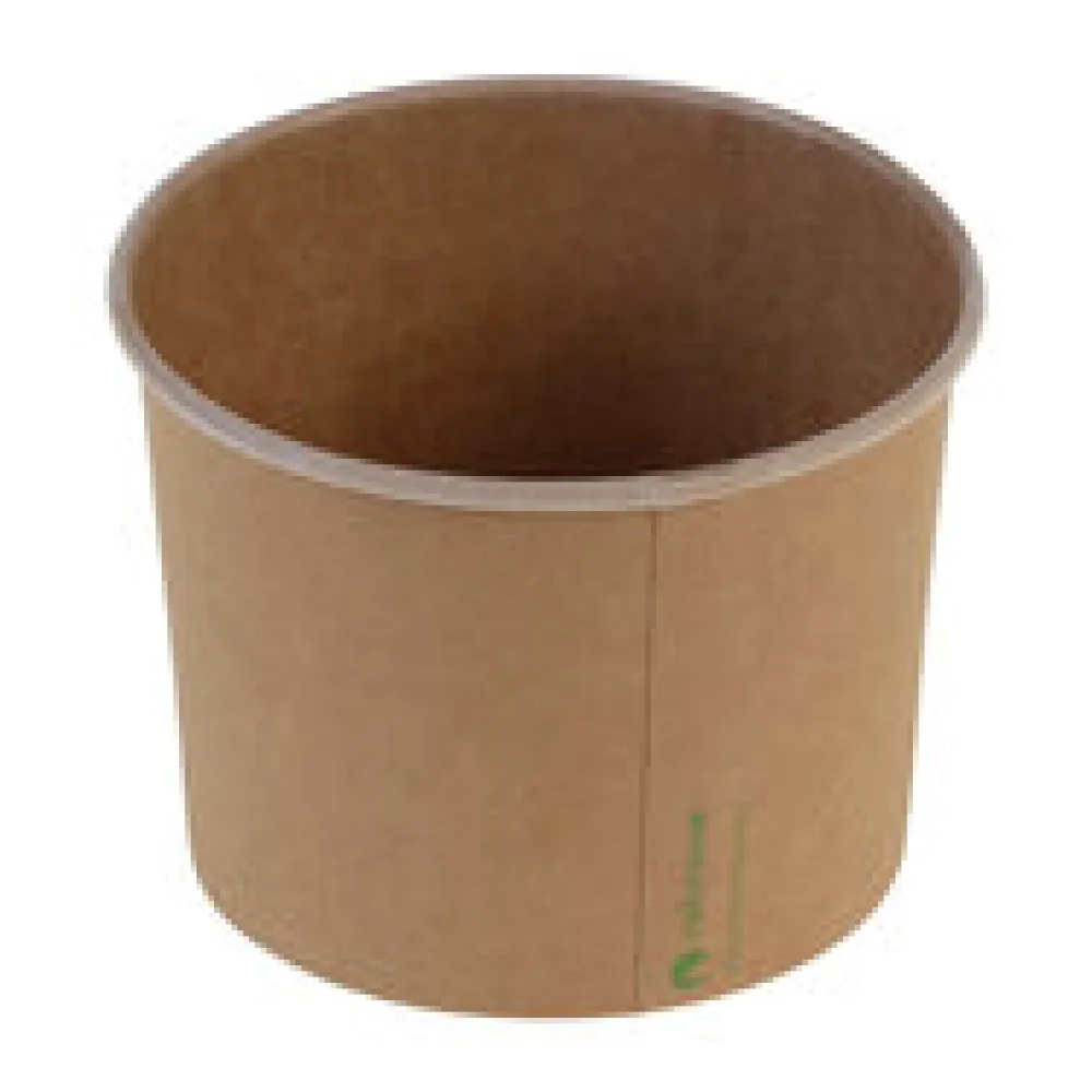 Eisbecher Pappbecher Kraft mit Biobeschichtung 480 ml O 105mm braun, 50 Stk.