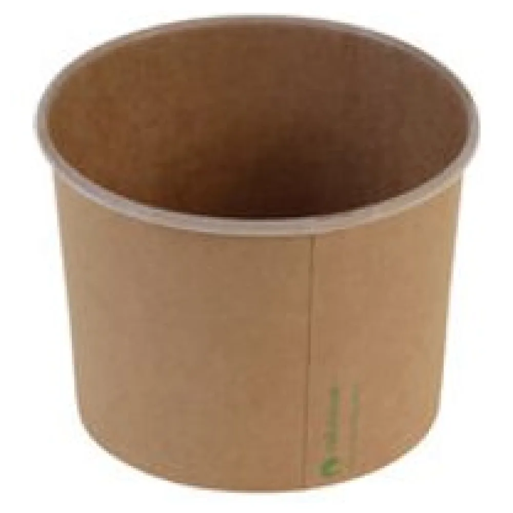 Eisbecher Pappbecher Kraft mit Biobeschichtung 480 ml O 105mm braun, 50 Stk. – Bild 3