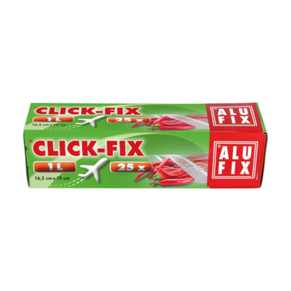 Click-Fix 1 Liter Flugbeutel Haushaltsbeutel 16,5 x 19 cm mit Doppel-Druckverschluss 25 Stk. – Bild 2
