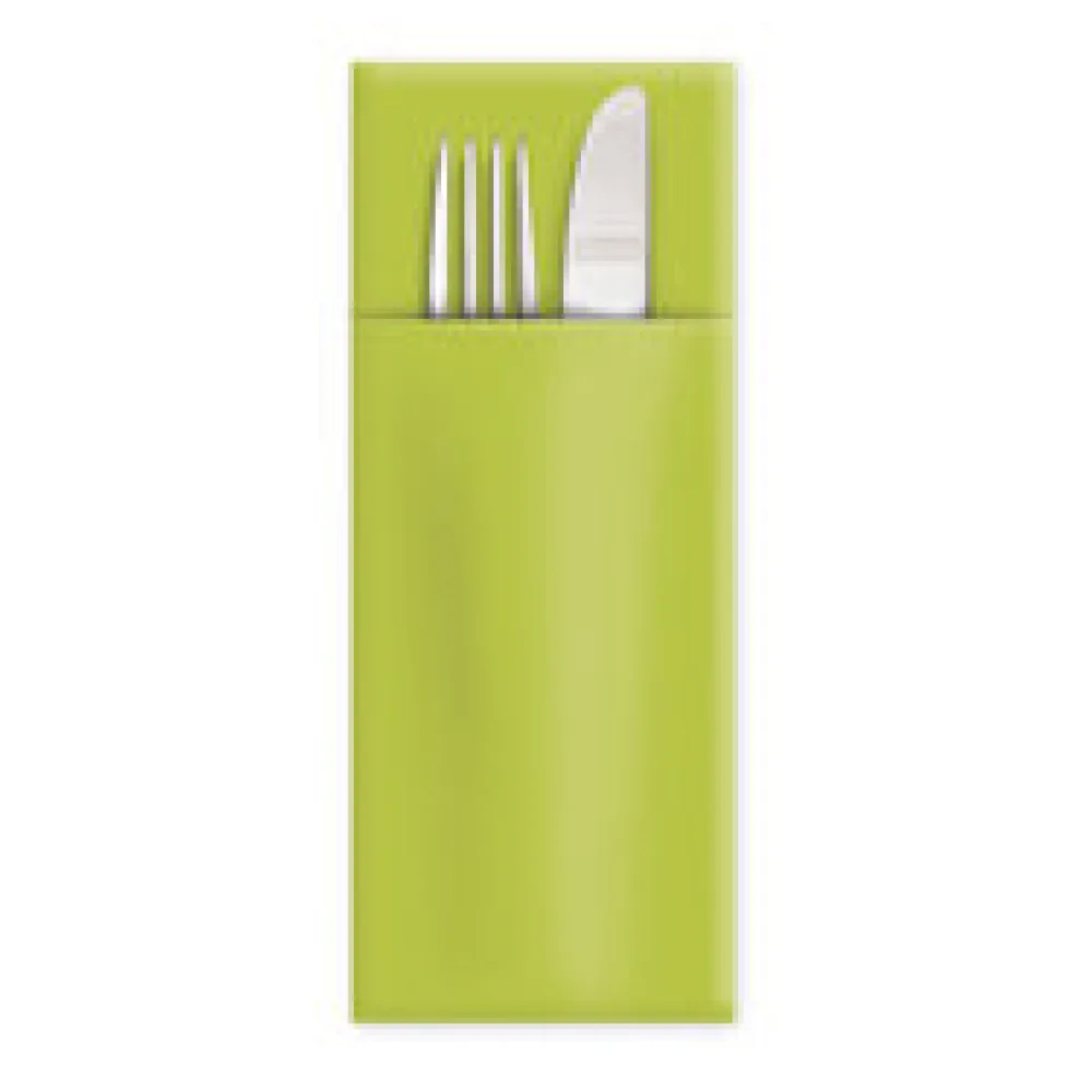 Servietten Bestecktaschen Premium 32 x 40 cm Airlaid gelbgrün, 50 Stk.