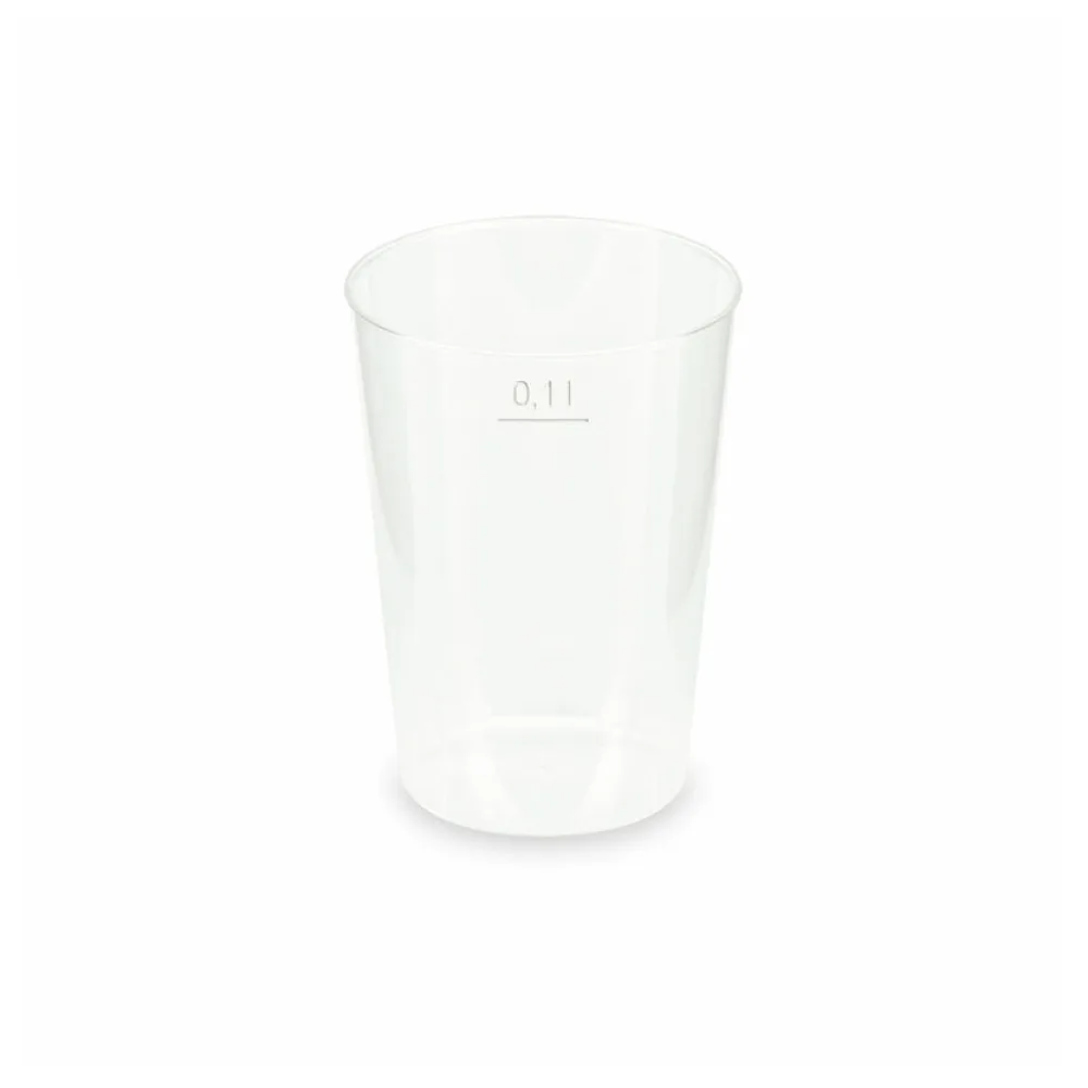 Mehrwegbecher Pfandbecher transparent PP Eichstrich 0,1 l O 5,5 cm, 40 Stk. – Bild 2