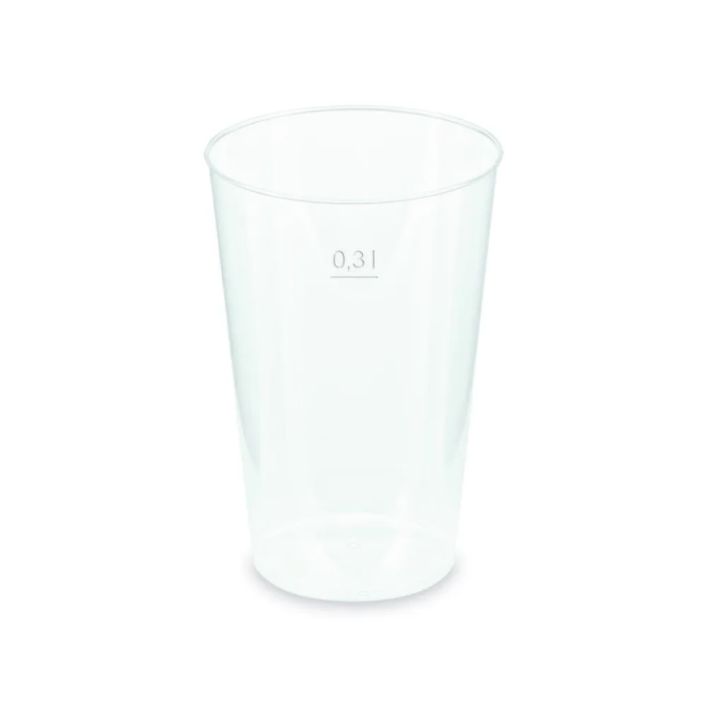 Mehrwegbecher Pfandbecher transparent PP Eichstrich 0,3 l O 7,9 cm, 25 Stk. – Bild 2