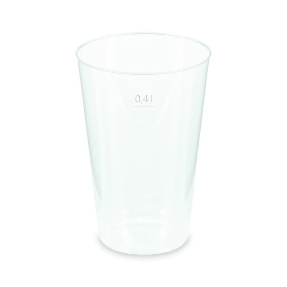 Mehrwegbecher Pfandbecher transparent PP Eichstrich 0,4 l O 8,6 cm, 50 Stk. – Bild 2