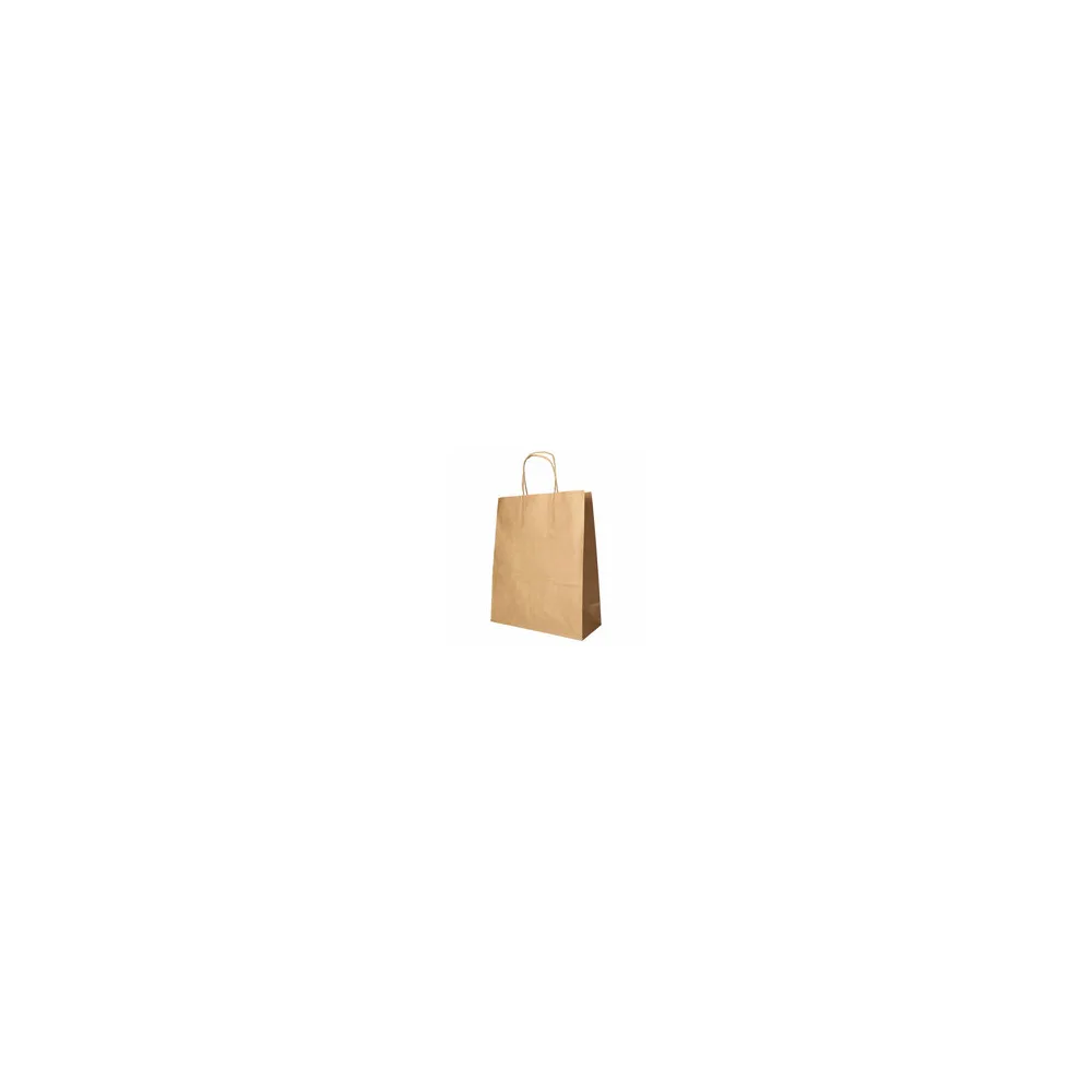 Papiertragetaschen mit Papierkordel Kordeltasche 28 x 22 x 10 cm braun, 25 Stk.