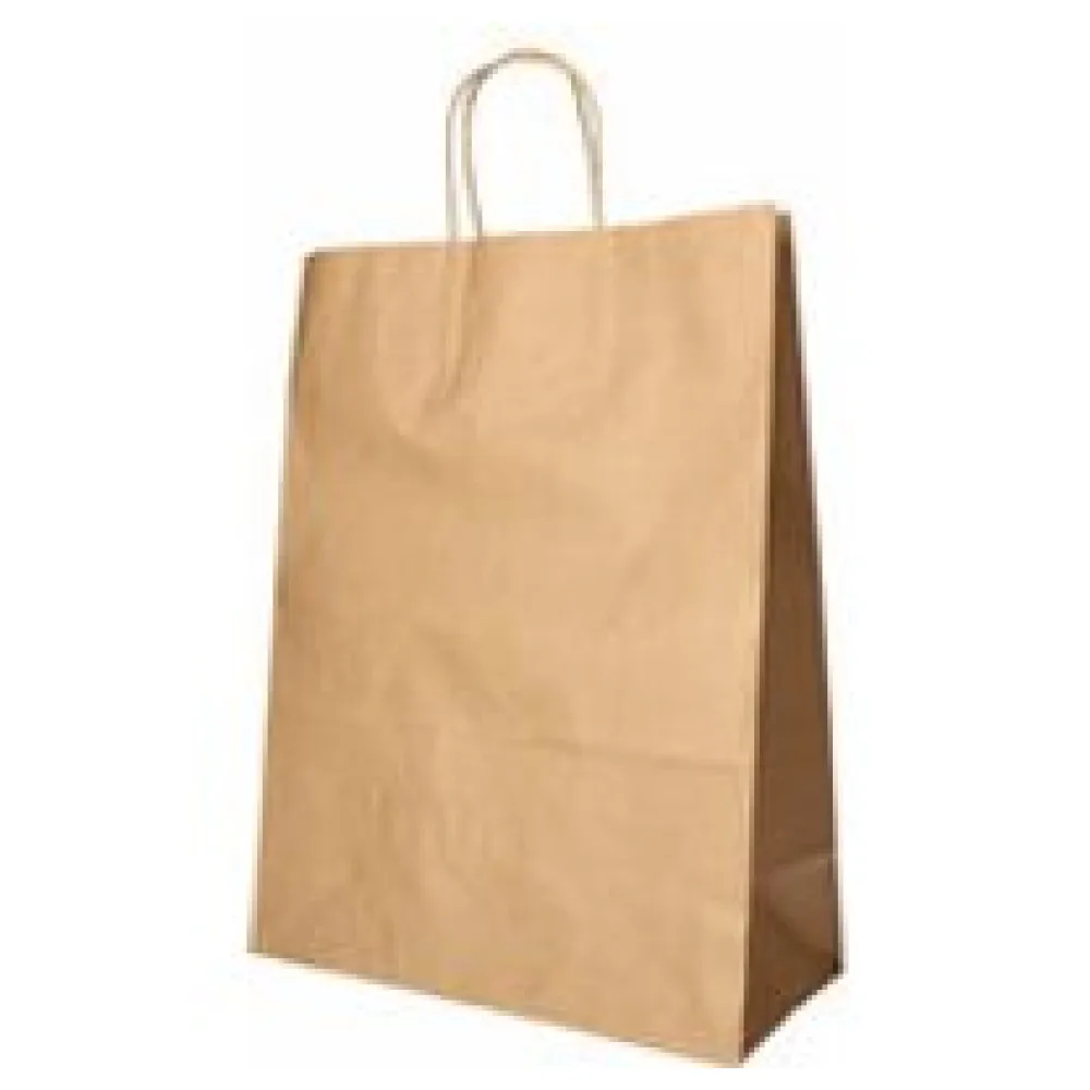 Papiertragetaschen mit Papierkordel Kordeltasche 35 x 26 x 12 cm braun, 25 Stk. – Bild 3