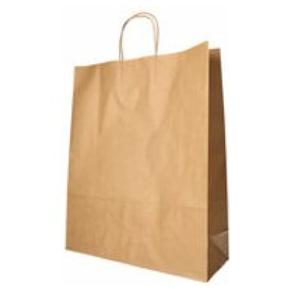 Papiertragetaschen mit Papierkordel Kordeltasche 40 x 32 x 12 cm braun, 25 Stk. – Bild 3