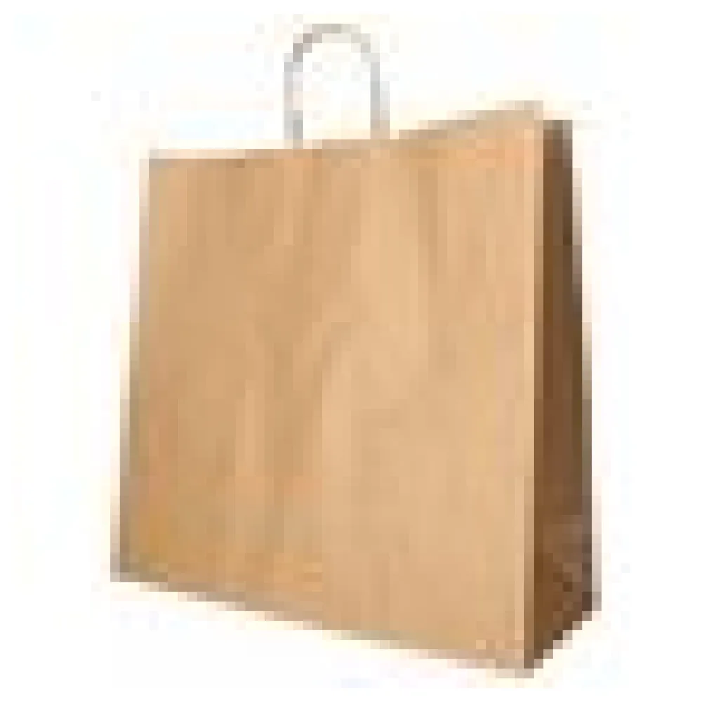 Papiertragetaschen mit Papierkordel Kordeltasche 35 x 35 x 14 cm braun, 25 Stk. – Bild 4
