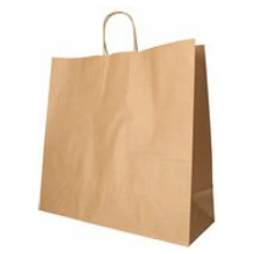 Papiertragetaschen mit Papierkordel Kordeltasche 35 x 35 x 14 cm braun, 25 Stk. – Bild 3
