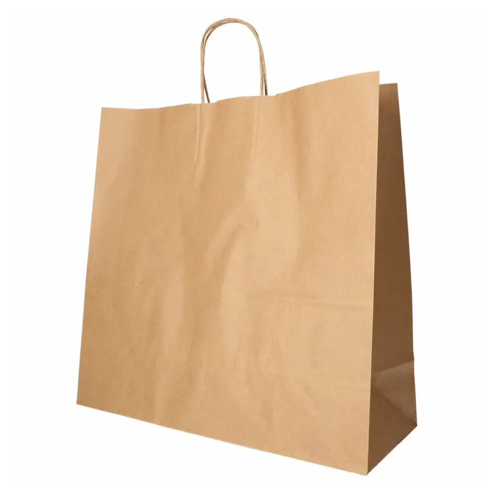 Papiertragetaschen mit Papierkordel Kordeltasche 35 x 35 x 14 cm braun, 25 Stk. – Bild 2