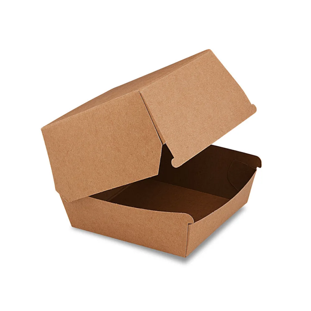 BIONATURE Hamburgerboxen kraft braun Fettbarriere Recycling 11x11x9cm, 50 Stk. – Bild 2