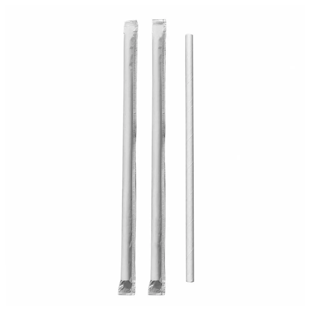 Papiertrinkhalme FSCR Papier Longdrink weiss O 6mm 195 mm, 250 Stk. – Bild 2
