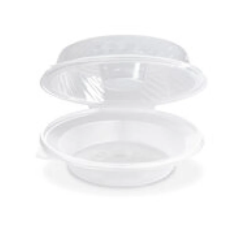 Salatschalen klar mit Dipfach im Domdeckel 1600ml, PP, 25 Stk.