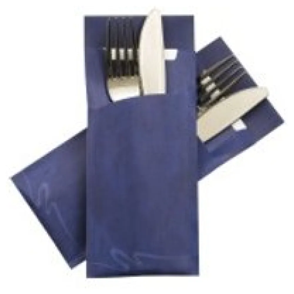 Pochetto Bestecktaschen 200x85mm blau marmor inkl. Serviette, 50 Stk. – Bild 3