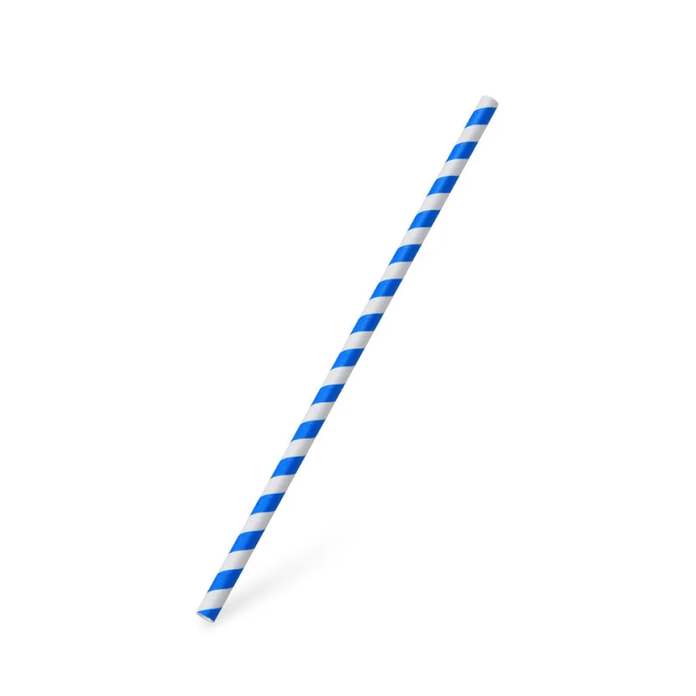 Papiertrinkhalme JUMBO blau gestreift 250 mm O 8 mm, 100 Stk. – Bild 2