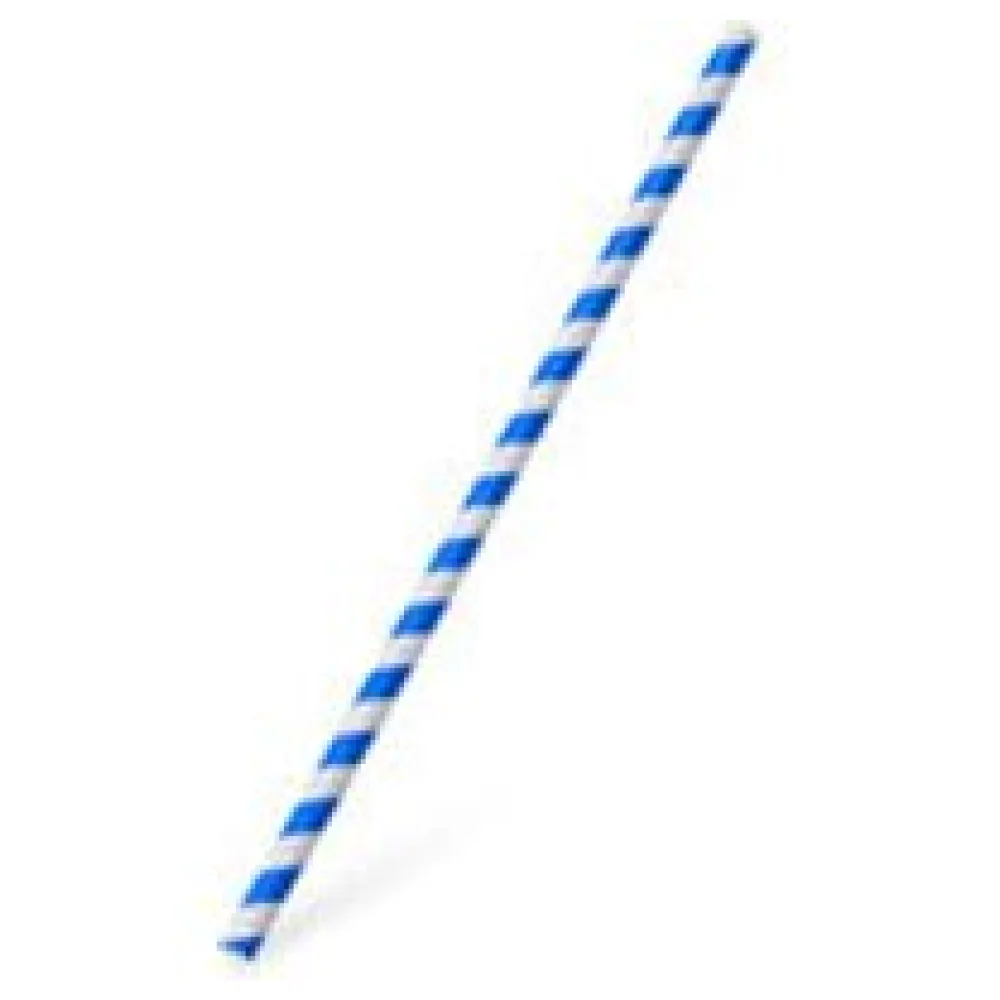 Papiertrinkhalme JUMBO blau gestreift 250 mm O 8 mm, 100 Stk. – Bild 3