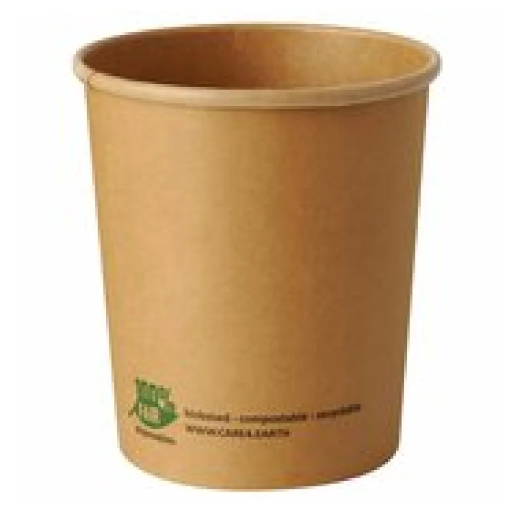 PAPSTAR Bio-Suppenbecher Pappe rund 940 ml braun biologisch abbaubar, 25 Stk.