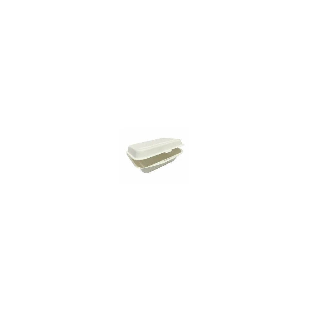 Menüboxen ToGo 191x135x59mm 1-teilig aus Zuckerrohr nature weiß, 50 Stk.