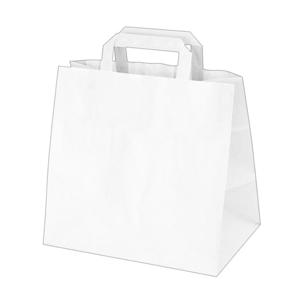 Papiertragetaschen 33 x 32 x 21 cm mit EAN-Code weiss, 50 Stk. – Bild 2
