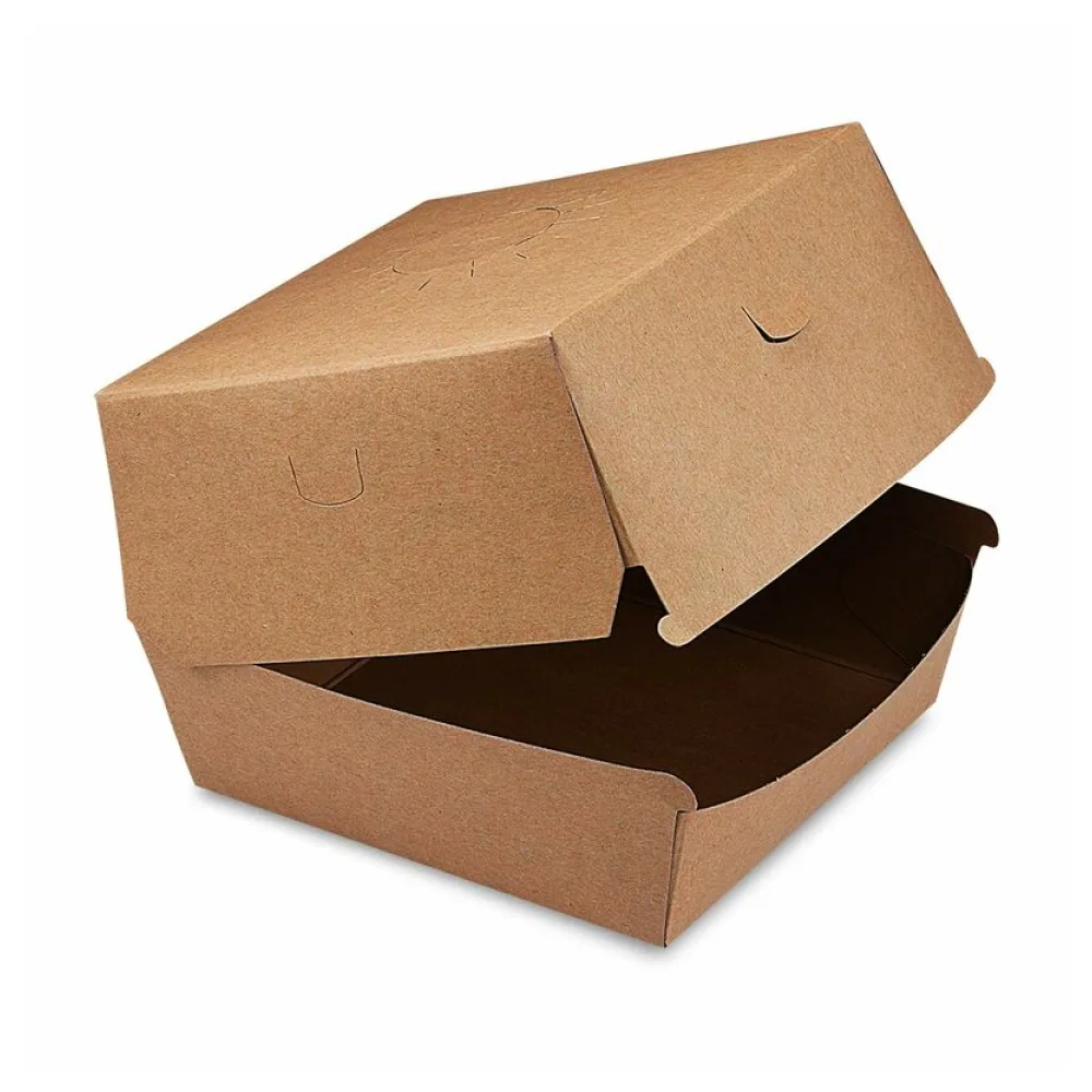 BIONATURE Hamburgerboxen kraft braun Fettbarriere 13,5x13,5x10cm, 50 Stk. – Bild 2