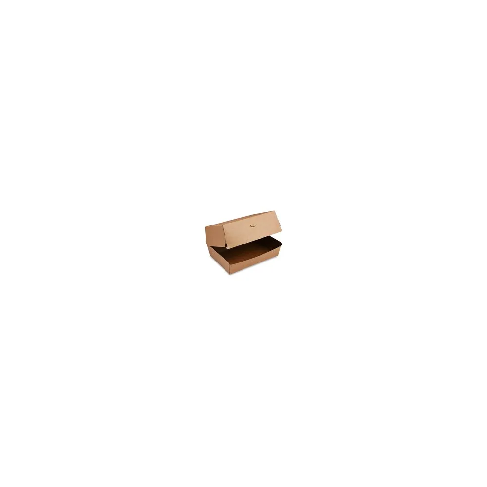 BIONATURE Hamburgerboxen PLUS kraft braun Fettbarriere 19,5x13,5x10cm, 50 Stk.