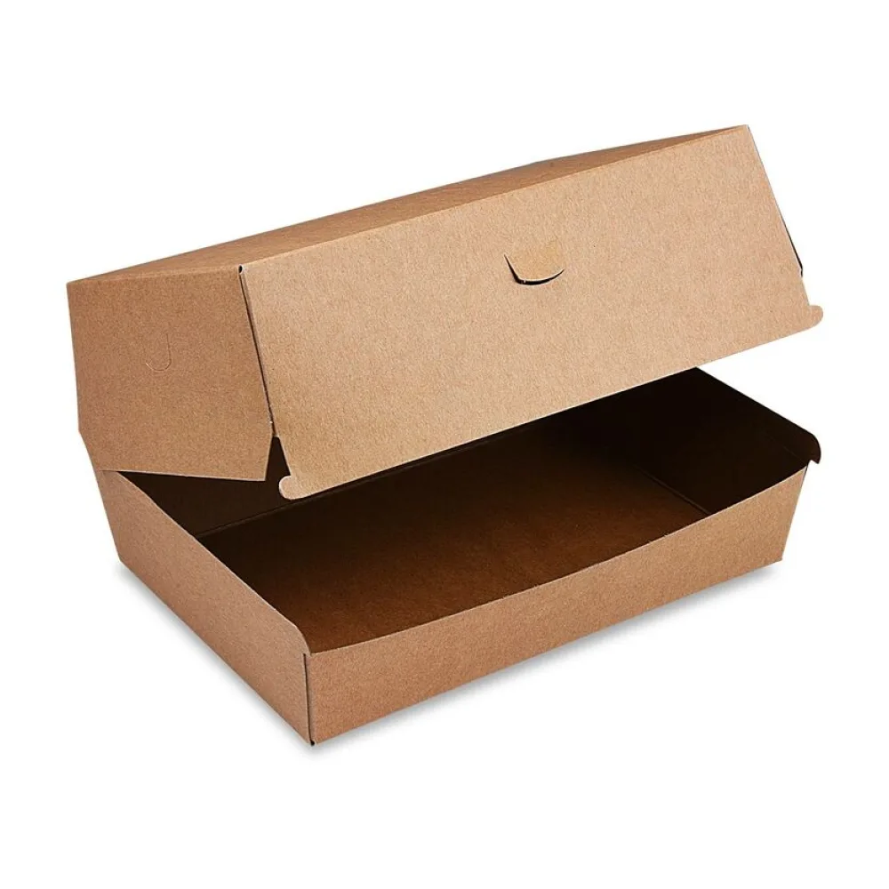 BIONATURE Hamburgerboxen PLUS kraft braun Fettbarriere 19,5x13,5x10cm, 50 Stk. – Bild 2