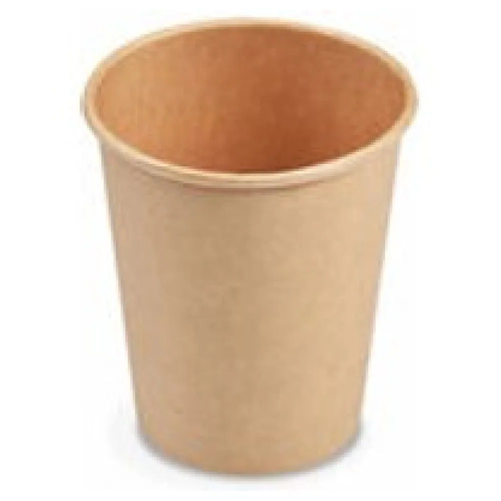 Heiß- und Kaltgetränkebecher Pappbecher braun 200ml 280ml 'M' O 80mm, 50 Stk. – Bild 3