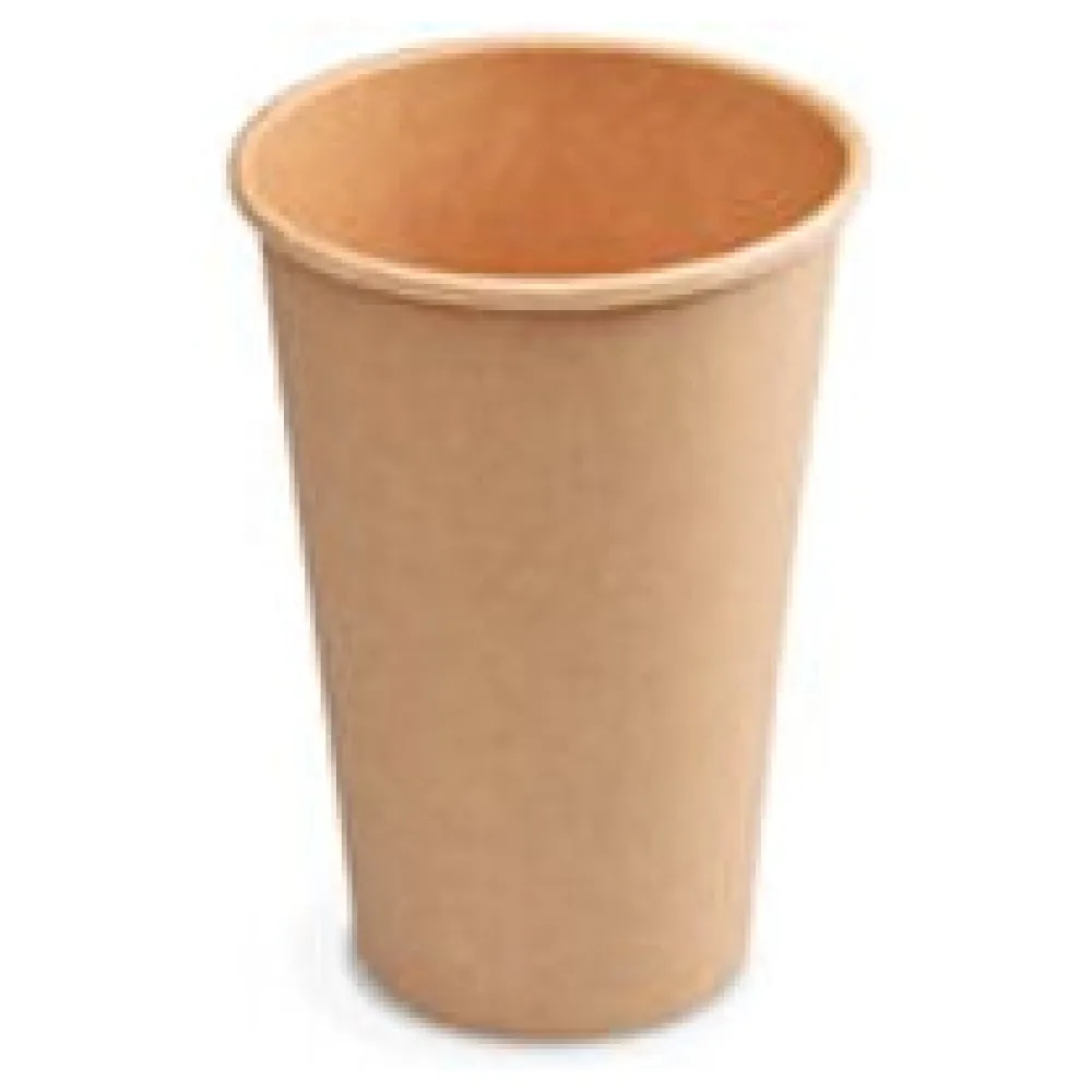Heiß- und Kaltgetränkebecher Pappbecher braun 250ml 330ml 'L' O 80mm, 50 Stk. – Bild 3