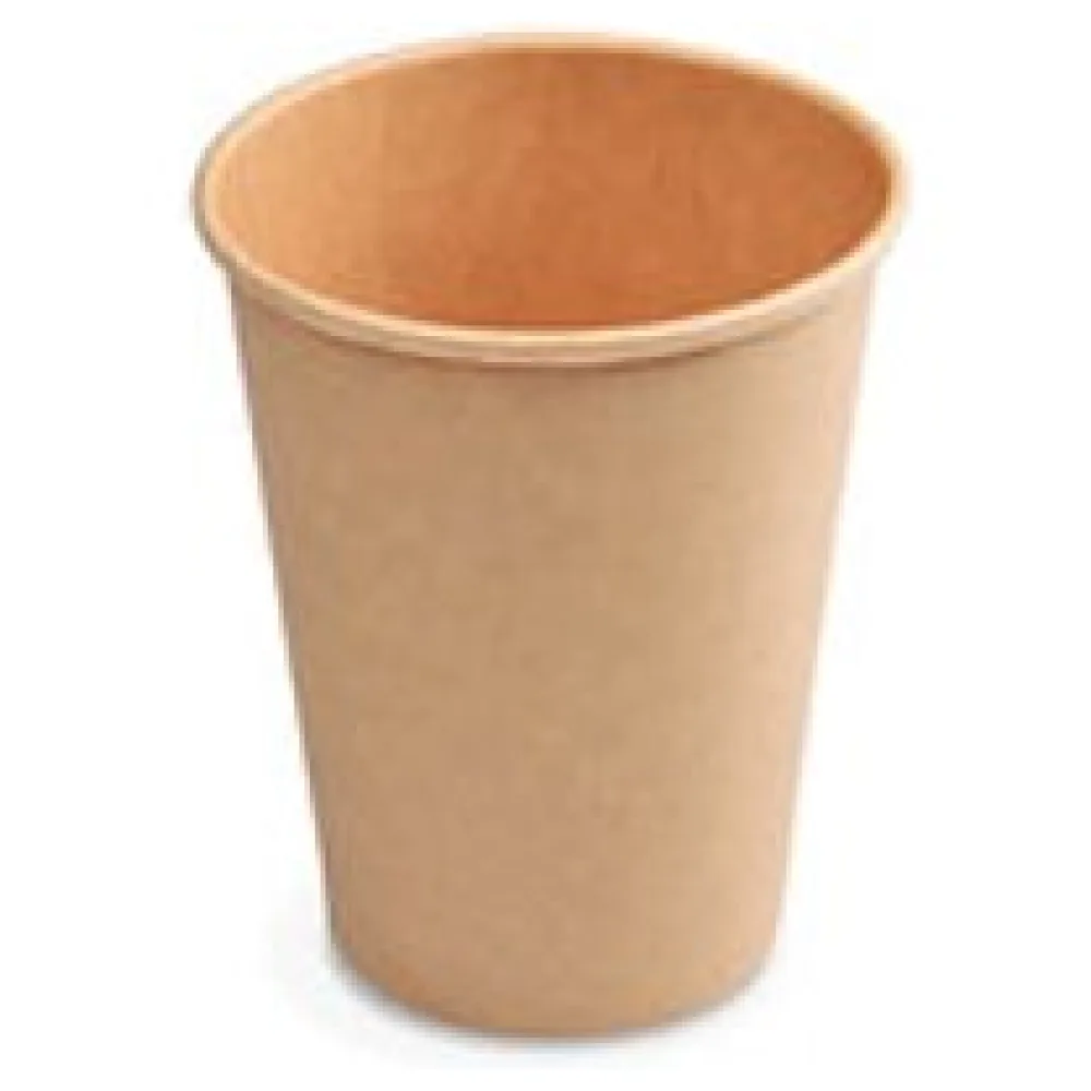 Heiß- und Kaltgetränkebecher Pappbecher braun 350ml 420ml 'L' O 90mm, 50 Stk. – Bild 3
