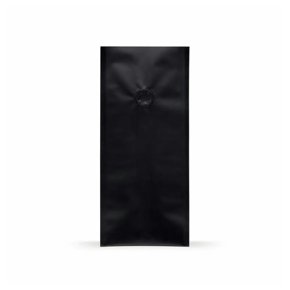 Quad Bags 100x80x245 mm mit Aromaschutzventil, 250g, schwarz, 1000 Stk. – Bild 2