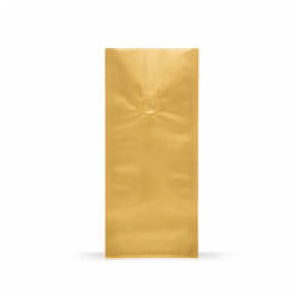 Quad Bags 100x80x245 mm mit Aromaschutzventil, 250g, gold, 1000 Stk.