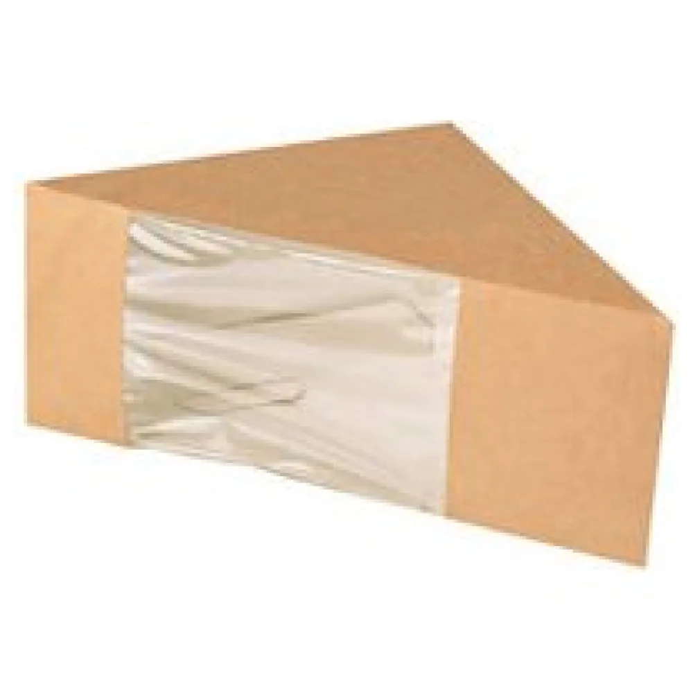 Bio-Sandwichboxen Pappe mit Sichtfenster aus PLA 123x123x82mm braun, 50 Stk. – Bild 3