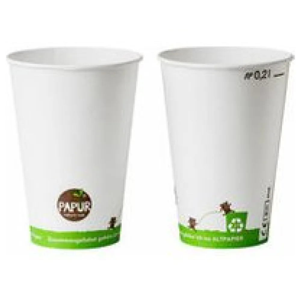 Bio Kaltgetränkebecher Pappbecher PAPUR mit CE Eichstrich 200 ml, 100 Stk. – Bild 3