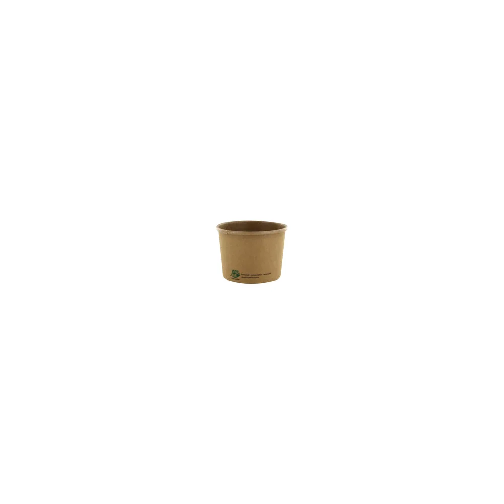 PAPSTAR Bio-Suppenbecher Pappe rund 350 ml braun biologisch abbaubar, 25 Stk.