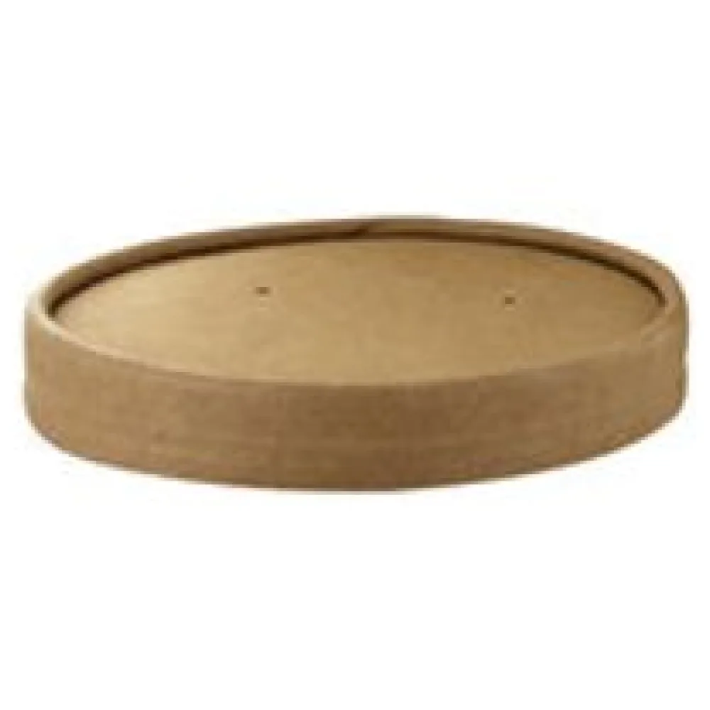 Deckel für Bio-Suppenbecher Pappe rund O9,8 cm braun biologisch abbaubar 25 Stk. – Bild 3