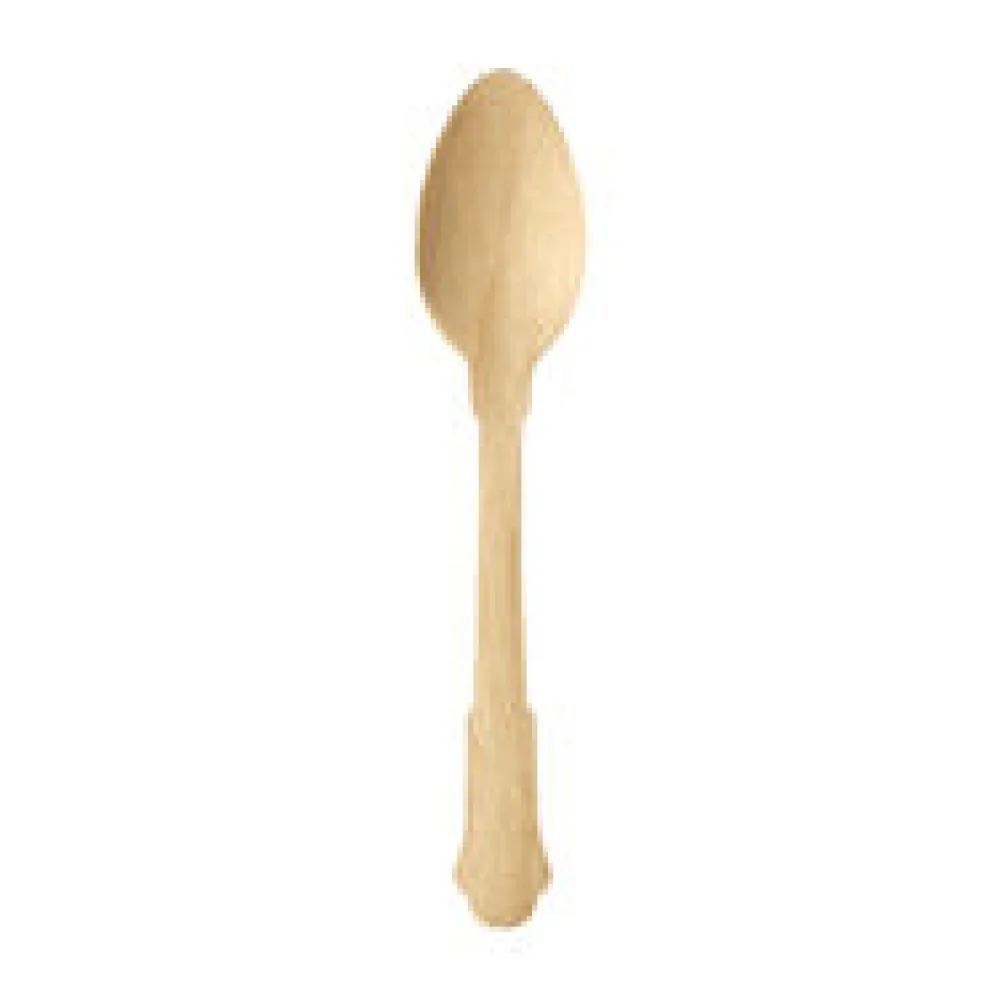 Kaffeelöffel Dessertlöffel aus Holz 12 cm natur schönes Vintage Design, 50 Stk.