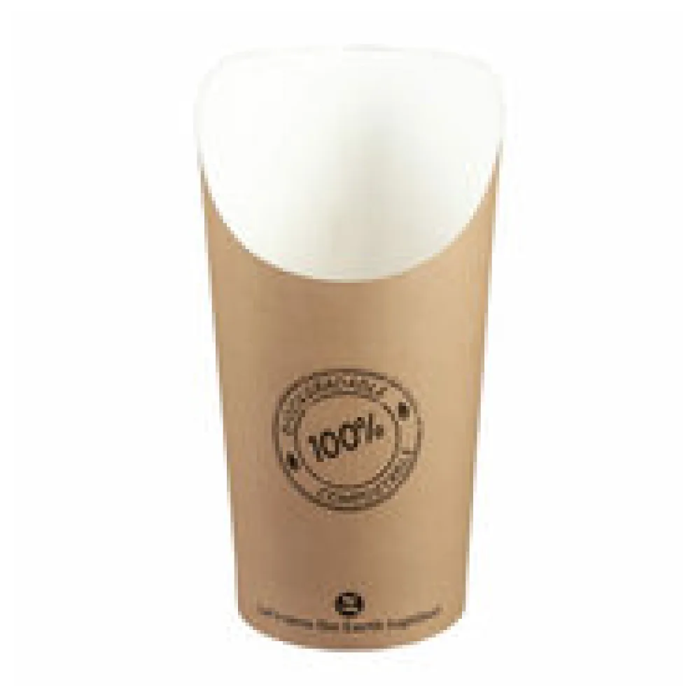 BIO Pommes Boxen Snackboxen aus Karton, 13.7cm, 50 Stk.