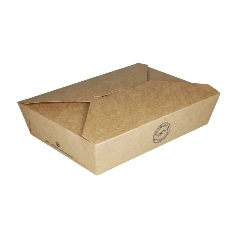 BIO Take-Away Boxen Menüboxen ToGo aus Karton, 21.6x16x6.4cm, 25 Stk. – Bild 2