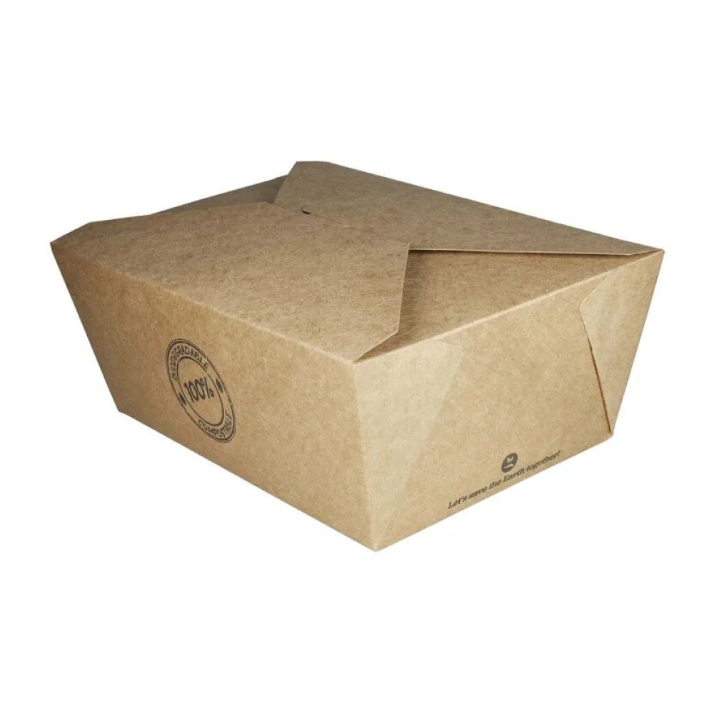 BIO Take-Away Boxen Menüboxen ToGo aus Karton, 22.5x16.9x9cm, 25 Stk. – Bild 2