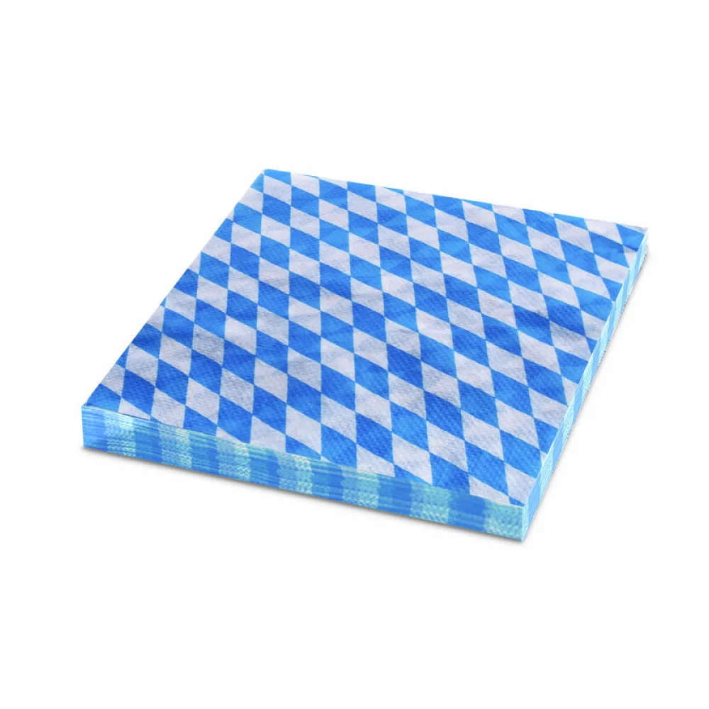 Servietten 33 x 33 cm 3-lagig 1/4 Falz Bayerische Raute blau, 20 Stk. – Bild 2