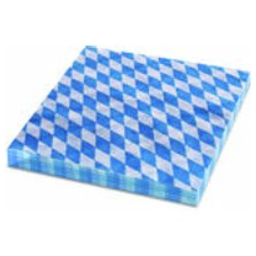 Servietten 33 x 33 cm 3-lagig 1/4 Falz Bayerische Raute blau, 20 Stk. – Bild 3