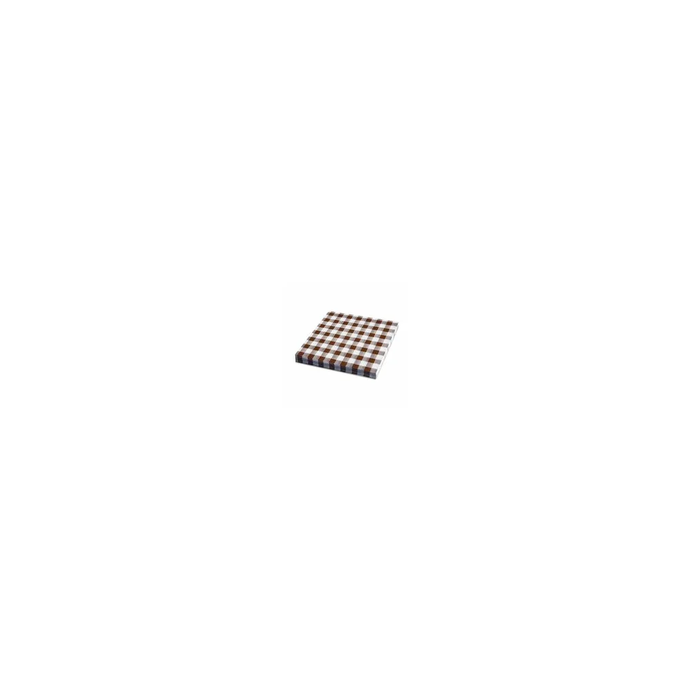 Servietten 33 x 33 cm 3-lagig 1/4 Falz KARO braun, 20 Stk.