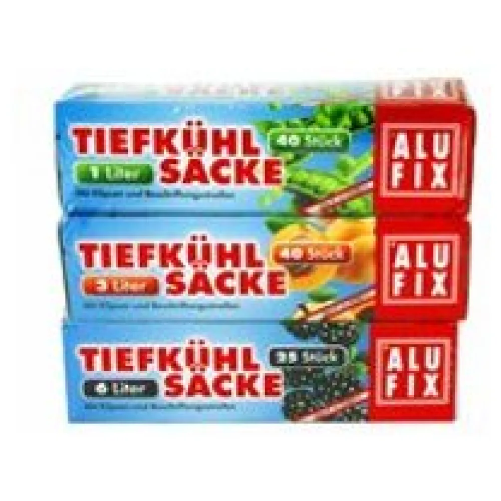 Tiefkühlsäcke Gefrierbeutel Mix mit Verschlussclips 1 L 3 L 6 L, 105 Stk. – Bild 3